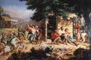 Nahl, Charles Christian Sunday Morning in the Mines painting